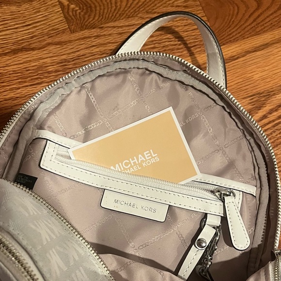 Michael Kors White and Blue Mini Backpack with multiple pockets - Picture 3 of 3